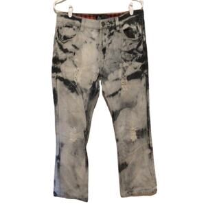 Road Narrows Men's Blue Acid Wash Ripped Distressed Jeans Size 32x30